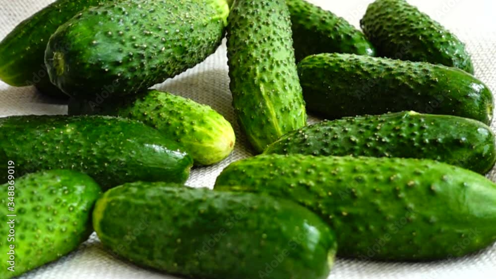 The fall of cucumbers on the bag. Slow motion.
The fall of cucumbers on the bag. Slow motion.