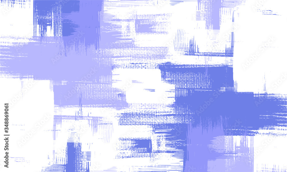 Light artwork on white canvas. Purple and blue abstract background painting, dirty art. Grungy cross hatching paint strokes, vector background illustration