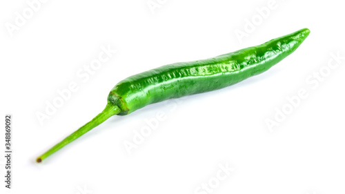 Fresh bitter green pepper isolated on white background