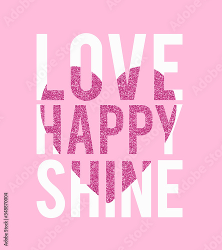 Heart print design with slogan. Vector illustration design for fashion fabrics, textile graphics, prints.