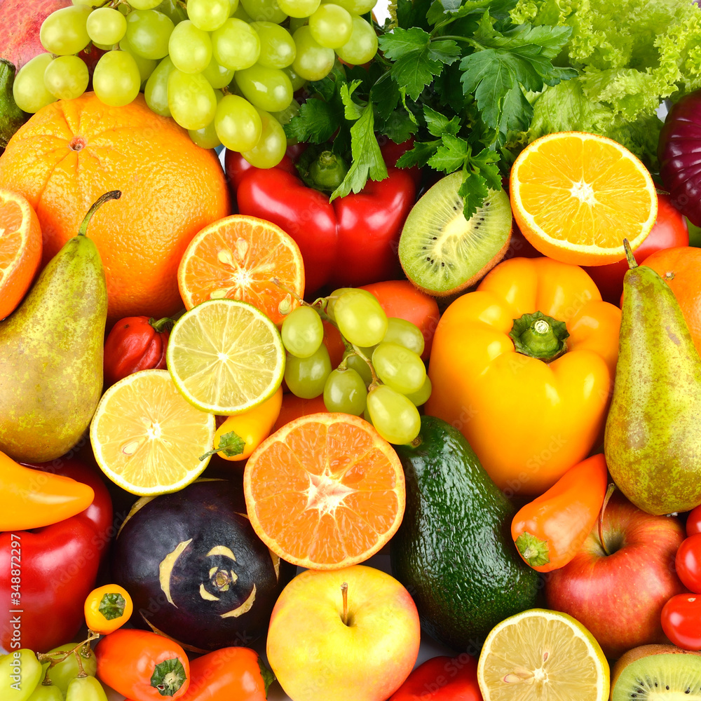Big collection multi-colored juicy vegetables and fruits. Big collection multi-colored juicy vegetables and fruits.