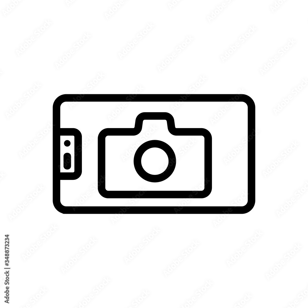 selfie camera icon vector. selfie camera sign. isolated contour symbol illustration selfie camera icon vector. selfie camera sign. isolated contour symbol illustration