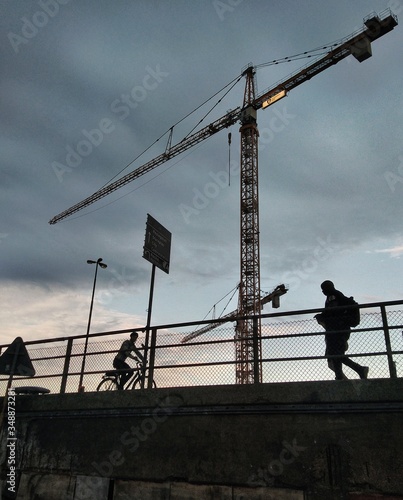 construction site with crane