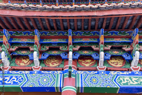 Chinese style building eaves and Diaolianghuadong photo