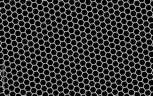 Wallpaper Mural White honeycomb on a black background. Isometric geometry. 3D illustration Torontodigital.ca