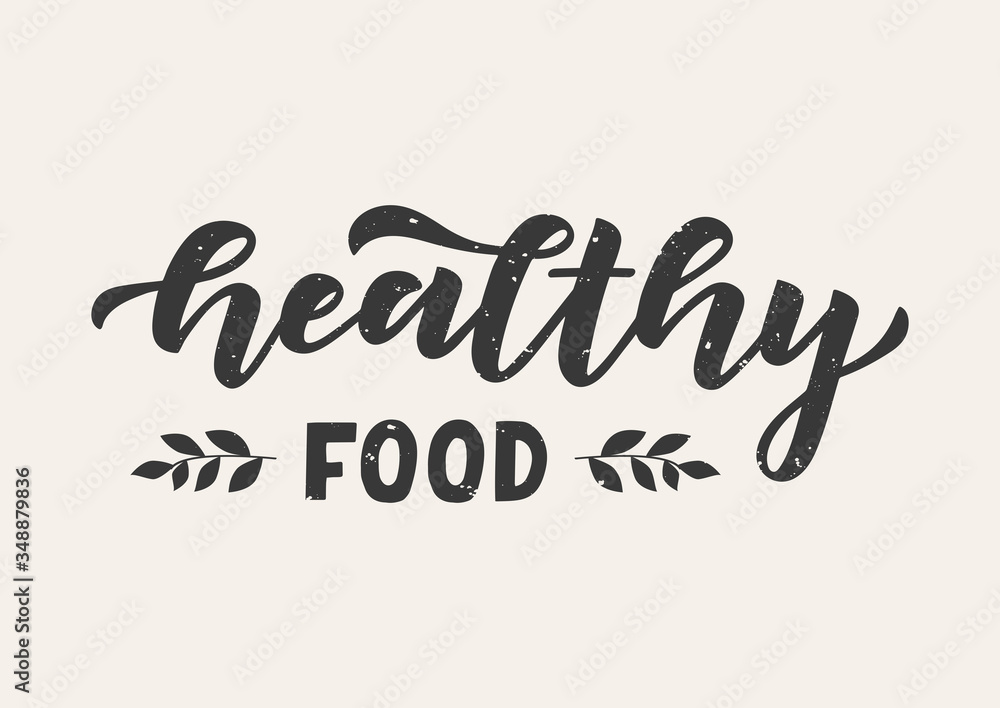 Healthy food hand drawn lettering