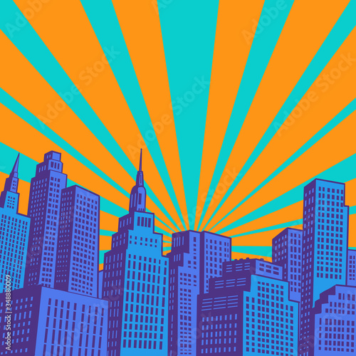 Modern city skyscrapers