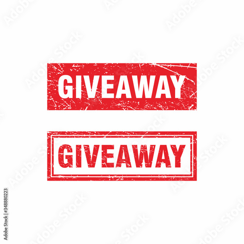 Abstract Red Grunge Giveaway Rubber Stamps Sign Vector, Red Grunge Giveaway Seal, Mark, Label Design Template