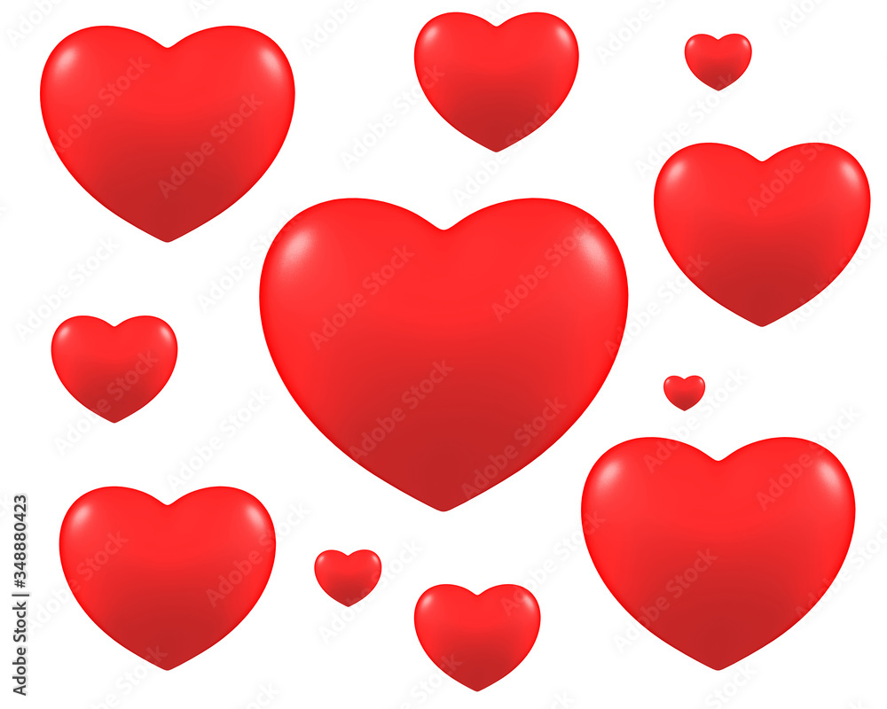 hearts love background. 3D Render