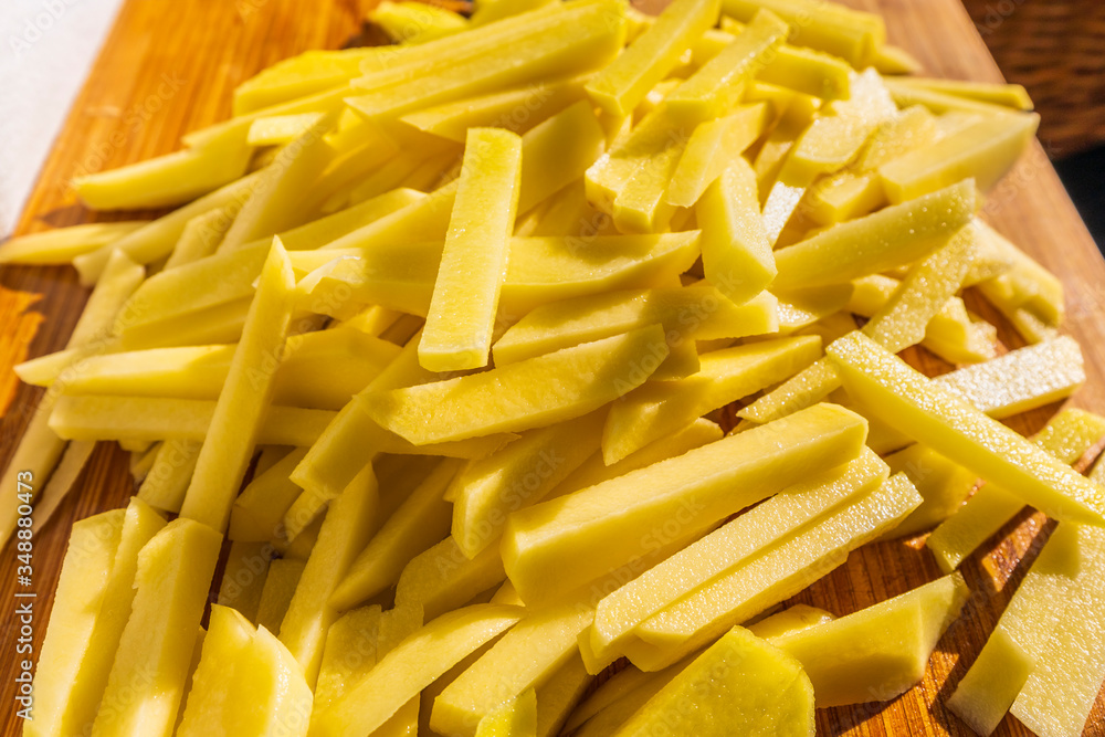 chopped potato ready for cooking french fried chopped potato ready for cooking french fried