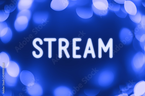 Live stream on a blue background