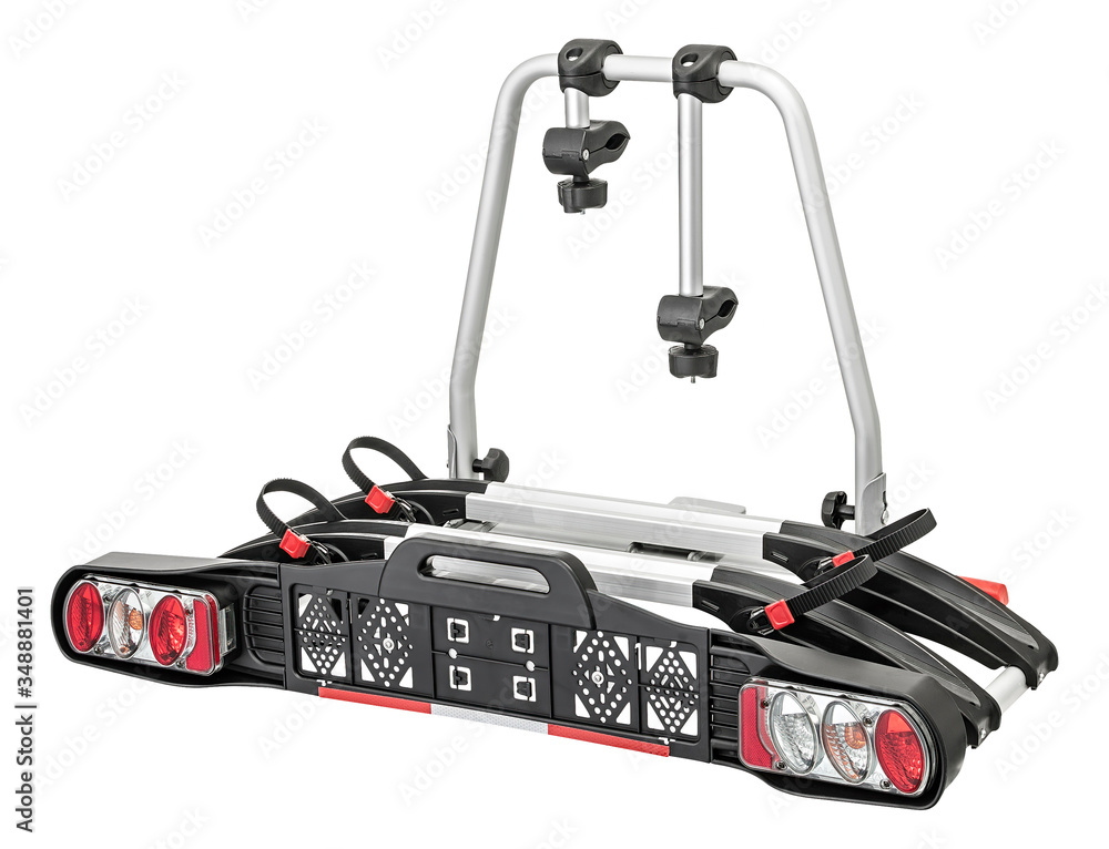 Foldable bike rack for car , travelling and holiday with clipping path Foldable bike rack for car , travelling and holiday with clipping path