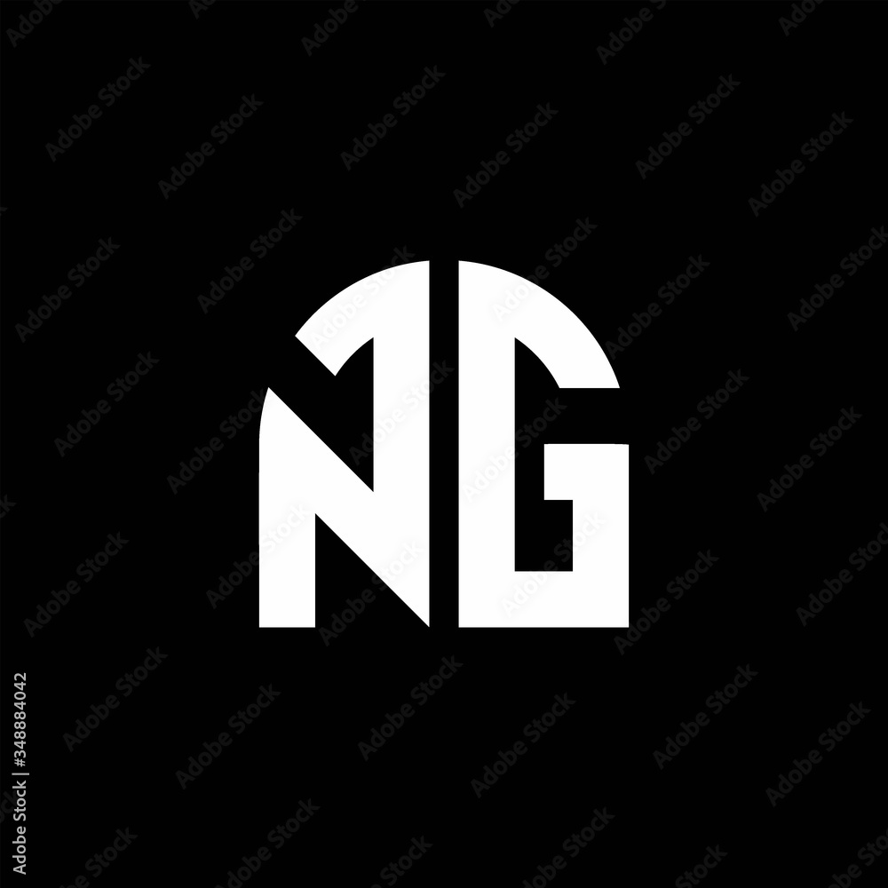 NG monogram logo with curve shape design template Stock Vector | Adobe