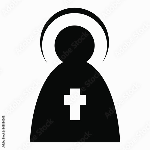 Church Icon. Illustration of church items. Iconostasis. Shrine. Tabernacle. Vector icon.