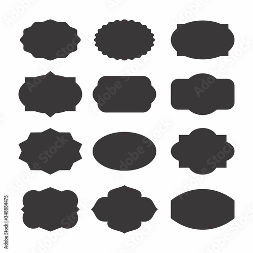 Set of Simple Assorted Blank Oval Shape Design Template Vector