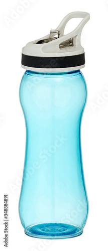 Turquois drinking bottle / flask with clipping path photo