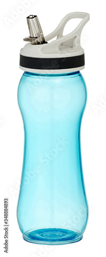 Turquois drinking bottle / flask with clipping path photo