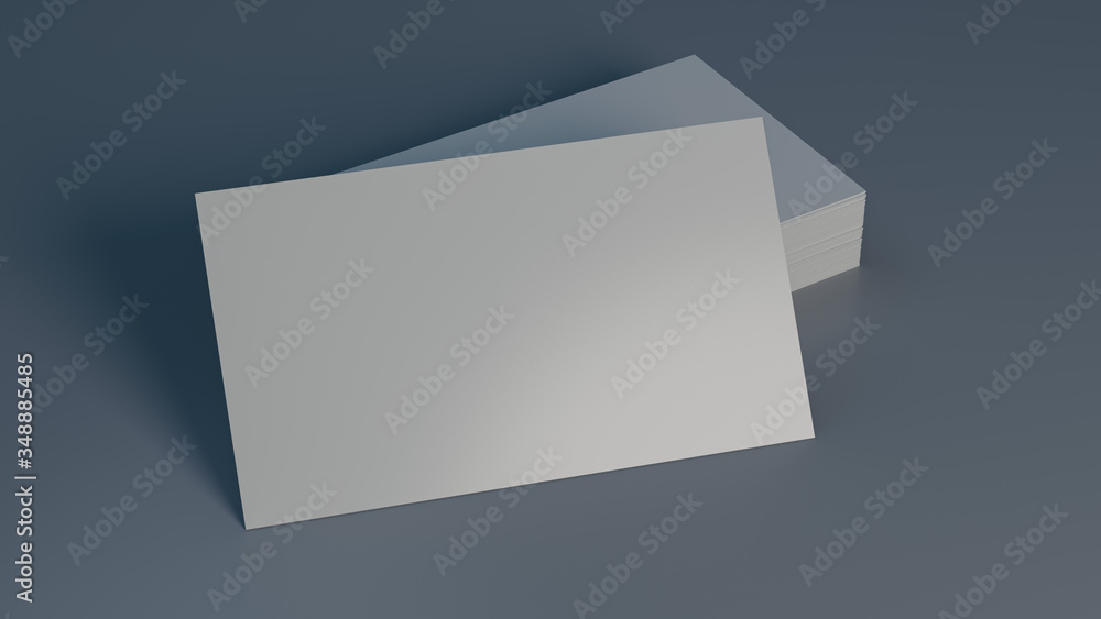 Business cards template on simple background 3d render Business cards template on simple background 3d render