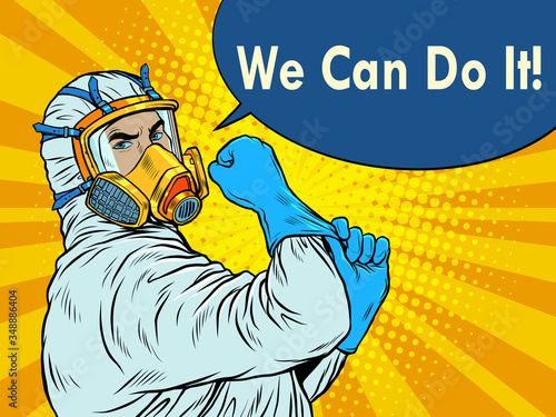 we can do it a doctor in a protective suit. covid19 coronavirus epidemic