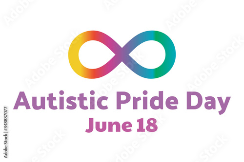 Autistic Pride Day. June 18. Holiday concept. Template for background, banner, card, poster with text inscription. Vector EPS10 illustration.