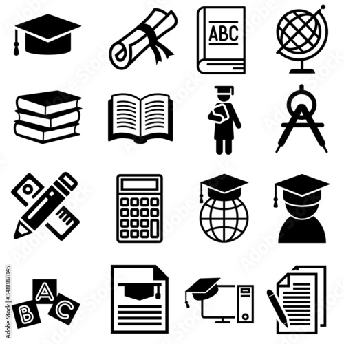 Education line icon vector set. college illustration sign collection. study symbol. university logo. student mark.