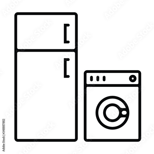 washing machine with fridge home electronic appliances image vector