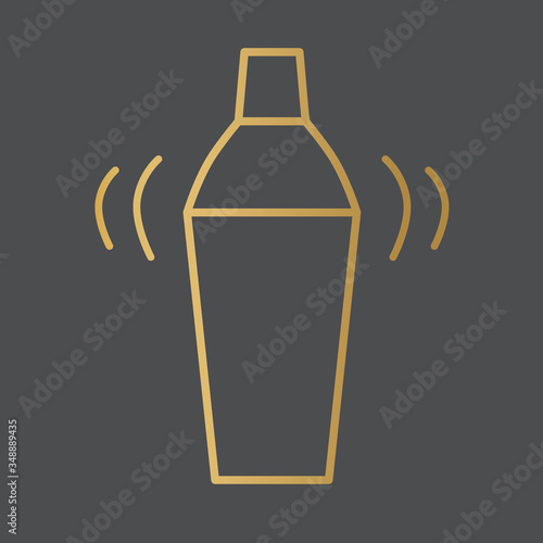 golden drink shaker icon- vector illustration