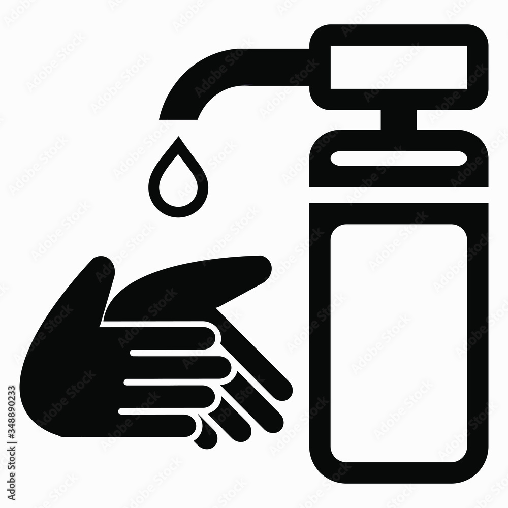 Disinfector Icon. Hand disinfection. Coronavirus Prevention Virus protection. Antibacterial agent. Vector icon. Disinfector Icon. Hand disinfection. Coronavirus Prevention Virus protection. Antibacterial agent. Vector icon.