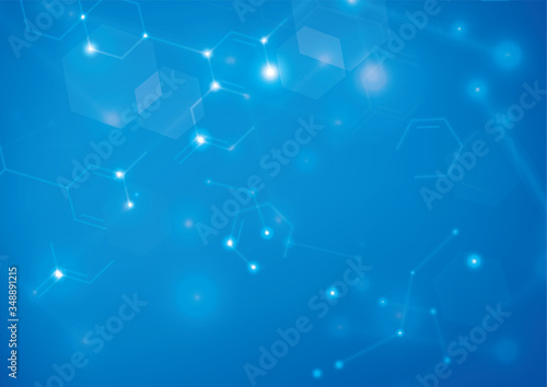 Abstract blue background of chemical formula