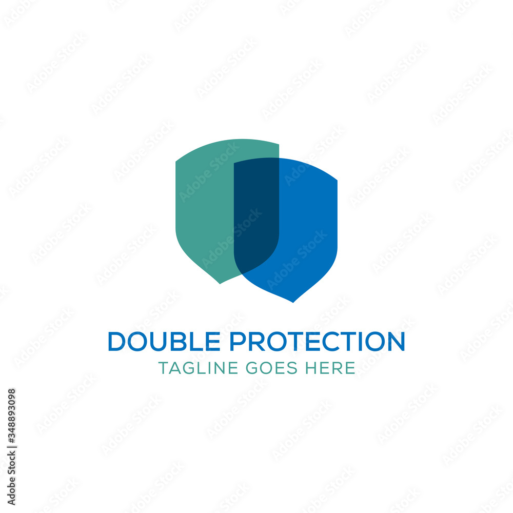 Shield Logo Design Vector Template. Double Protection. Shield Logo Design Vector Template. Double Protection.