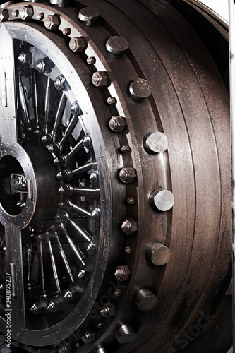 bank vault door and deposit box 