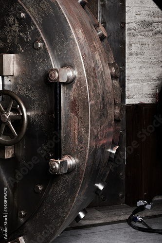 bank vault door and deposit box 