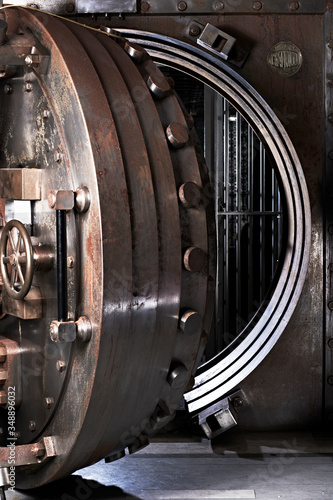 bank vault door and deposit box 