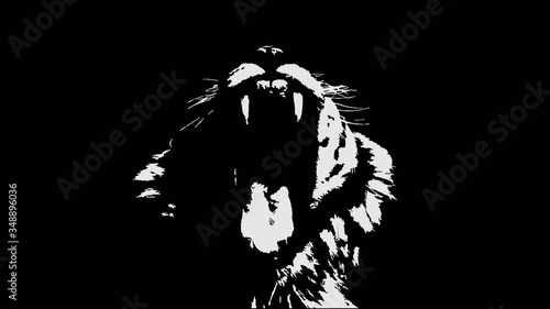 Wallpaper Mural Tiger walking from dark. vector Logo design Torontodigital.ca