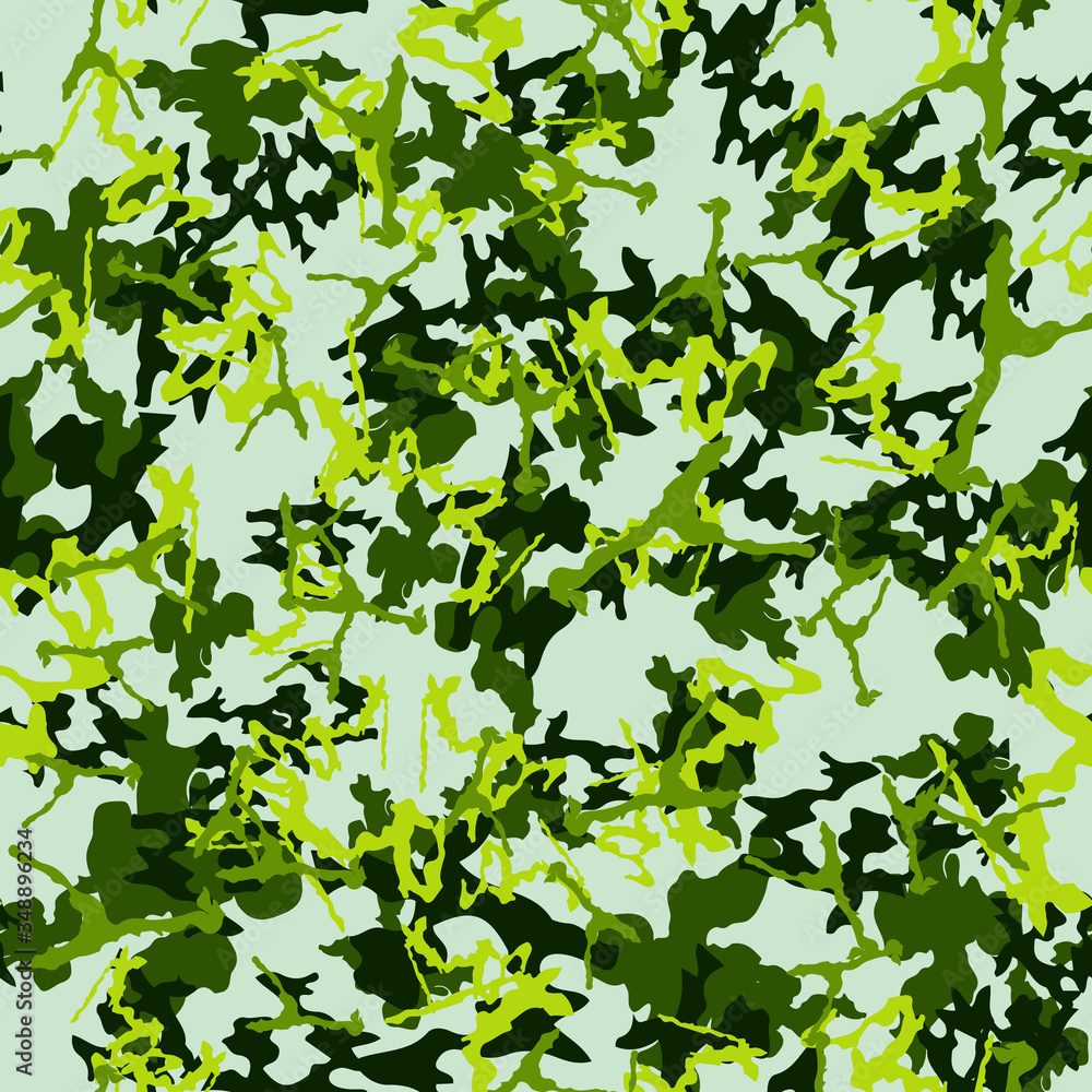 Forest camouflage of various shades of green and grey colors Forest camouflage of various shades of green and grey colors