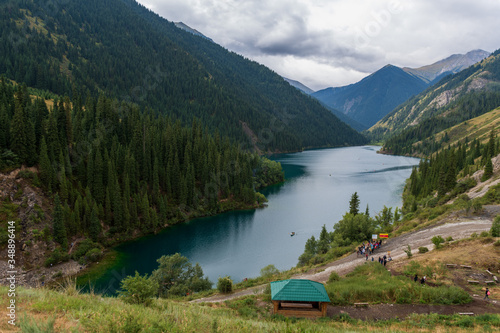 Fototapeta Naklejka Na Ścianę i Meble -  Kolsay lake - mountain lake in Kazakhstan