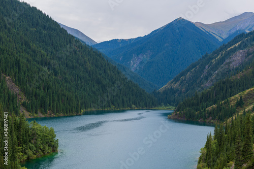 Fototapeta Naklejka Na Ścianę i Meble -  Kolsay lake - mountain lake in Kazakhstan