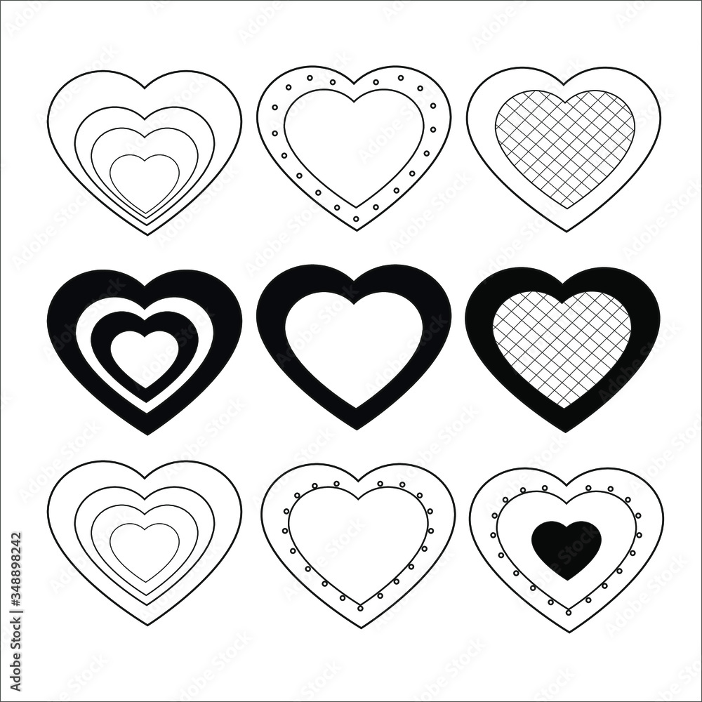 Set of Hearts, clipart with vector illustration Set of Hearts, clipart with vector illustration