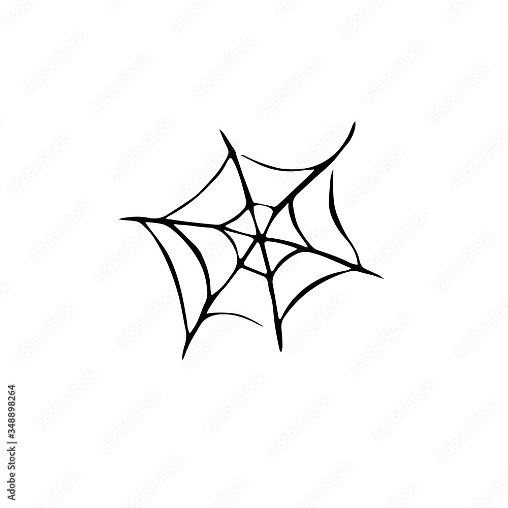 Hand drawn spider web isolated on white background. Vector design element for Halloween Hand drawn spider web isolated on white background. Vector design element for Halloween