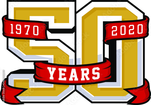 Gold and Silver 50 3D Typography Vector