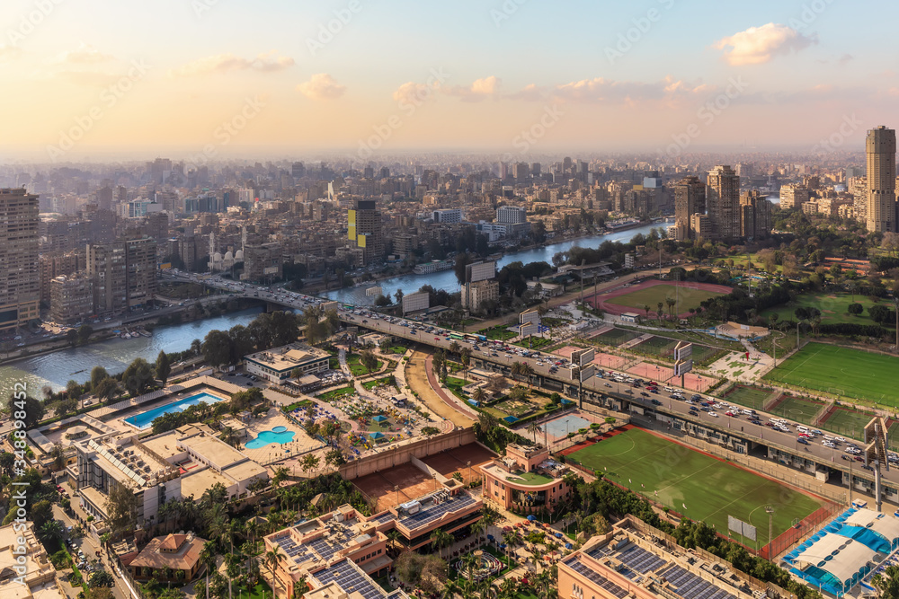 Gezira island in the centre of Cairo and the Nile, Egypt