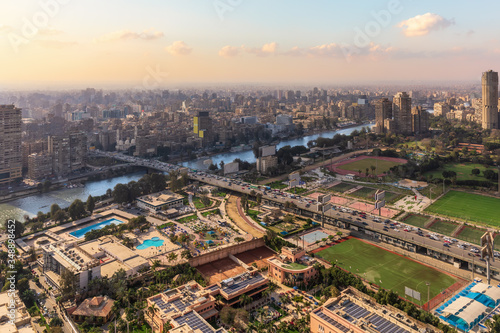 Obraz na płótnie Gezira island in the centre of Cairo and the Nile, Egypt w salonie