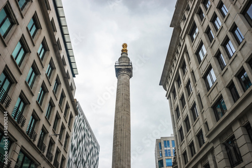 Monument to the Great Fire of London in the center of London, United Kingdom of Great Britain photo