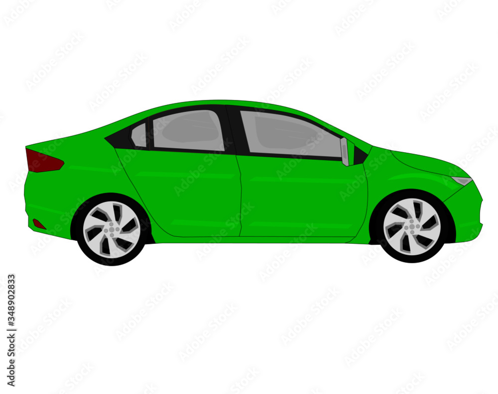 Gree car vector template on white background.