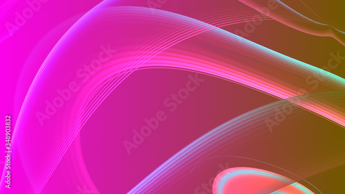 Abstract red purple gradient geometric background.    Neon light curved lines and shape with colorful graphic design.