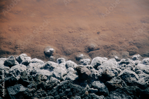 Salt fields at salt production factury, Fuencaliente, La Palma, Canary islands