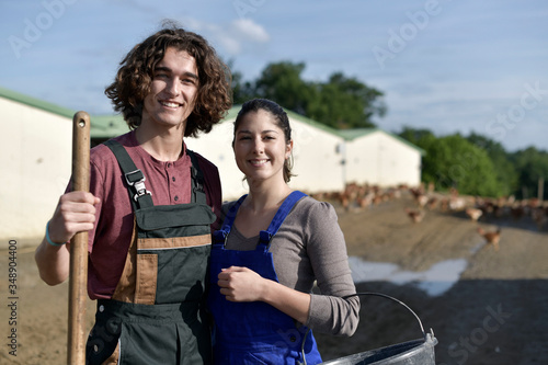 young people in farm spending green vacation