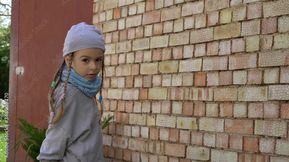 Grumpy child. Orphanage life and little girl. Grumpy child. Orphanage life and little girl.