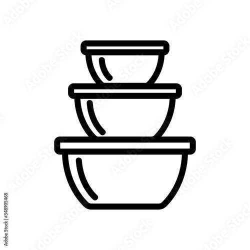 food storage containers in different sizes icon vector. food storage containers in different sizes sign. isolated contour symbol illustration