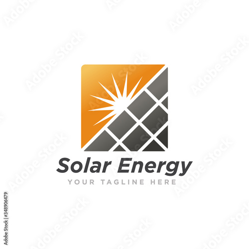 Solar Energy Logo Design Vector Illustration